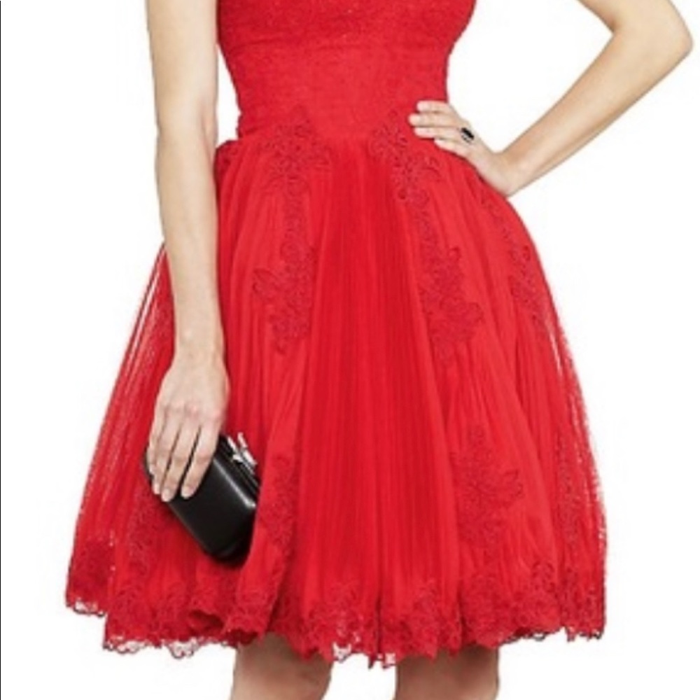 Ted Baker Langrey Red beaded prom dress